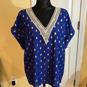 Blue and Gold Women's Top